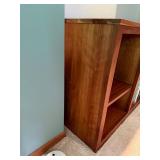 Wood Bookcase Room Divider With Open Shelves