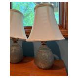 Mixed Decorative Lot of 5 With Pair of Ceramic Table Lamps