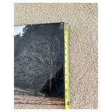 A Cloudy Day Framed Landscape Wall Art Print 12x36 Black
