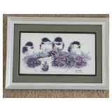 Jean Haefele Framed Limited Edition Bird Print Kinda Corny 404/1500