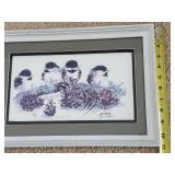 Jean Haefele Framed Limited Edition Bird Print Kinda Corny 404/1500