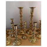 Mixed Brass Candlestick Holders Lot of 15 Assorted Vintage Styles