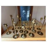 Vintage Brass Candlestick Holders Mixed Lot of 15 Assorted Sizes Decor