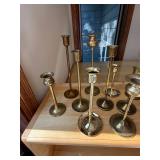 Vintage Brass Candlestick Holders Mixed Lot of 15 Assorted Sizes Decor