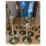 Vintage Brass Candlestick Holders Mixed Lot of 15 Assorted Sizes Decor