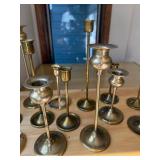 Vintage Brass Candlestick Holders Mixed Lot of 15 Assorted Sizes Decor