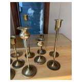 Vintage Brass Candlestick Holders Mixed Lot of 15 Assorted Sizes Decor