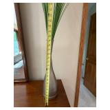 Pier 1 Imports Decorative Floor Vase w Faux Grass Silver 19in Tall