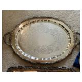Wallace Silverplate Serving Tray Set 3 Pc Oval Round Rectangular
