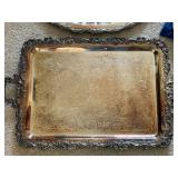Wallace Silverplate Serving Tray Set 3 Pc Oval Round Rectangular