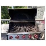 Mr. Steak Propane Gas Grill w Side Burner Infrared 5 Knob Cabinet