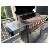 Mr. Steak Propane Gas Grill w Side Burner Infrared 5 Knob Cabinet