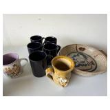 Mixed Pottery Lot Dansk Bistro Mugs Palitz Figural Bowl 8 Pc