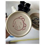 Mixed Pottery Lot Dansk Bistro Mugs Palitz Figural Bowl 8 Pc