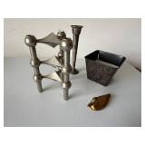 Nagel KG Candleholder Decor Lot Brass Duck Vase Candle West Germany