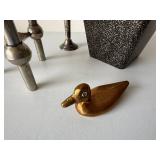 Nagel KG Candleholder Decor Lot Brass Duck Vase Candle West Germany