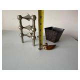 Nagel KG Candleholder Decor Lot Brass Duck Vase Candle West Germany