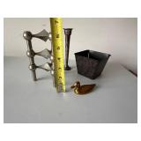 Nagel KG Candleholder Decor Lot Brass Duck Vase Candle West Germany