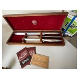 Gerber Legendary Blades Carving Set Boxed Knife Fork Steel Vintage