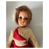 Vintage Hard Plastic Ice Skater Doll Red Winter Outfit Figure Fair