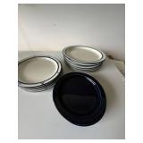 Dansk Bistro Japan Stoneware Mixed Dinnerware Set 24 Pc Blue White