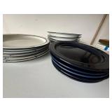 Dansk Bistro Japan Stoneware Mixed Dinnerware Set 24 Pc Blue White