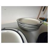 Dansk Bistro Japan Stoneware Mixed Dinnerware Set 24 Pc Blue White