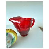Hortensja Cobalt Blue Glass Pitcher Poland Art Glass 9 In Label
