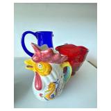 Hortensja Cobalt Blue Glass Pitcher Poland Art Glass 9 In Label