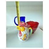Hortensja Cobalt Blue Glass Pitcher Poland Art Glass 9 In Label