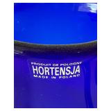Hortensja Cobalt Blue Glass Pitcher Poland Art Glass 9 In Label