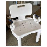 Drive Medical Shower Chair Bath Seat w/ Back Arms RTL12505 White