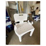 Drive Medical Shower Chair Bath Seat w/ Back Arms RTL12505 White