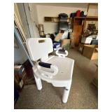 Drive Medical Shower Chair Bath Seat w/ Back Arms RTL12505 White