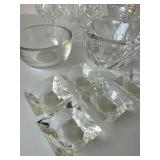 Mixed Cut Glass Crystal Decor Lot Bowls Goblets Ornaments 19 Pcs