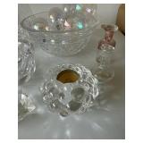 Mixed Cut Glass Crystal Decor Lot Bowls Goblets Ornaments 19 Pcs