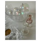 Mixed Cut Glass Crystal Decor Lot Bowls Goblets Ornaments 19 Pcs
