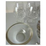 Mixed Cut Glass Crystal Decor Lot Bowls Goblets Ornaments 19 Pcs