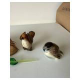 Mixed Decorative Bird & Floral Figurine Lot Wood Ceramic Glass Denmark