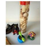 Mixed Home Decor Lot Wood Paddle Bear Moose Shells Figurines
