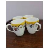 Porcelain Floral Mugs (Set of 4)
