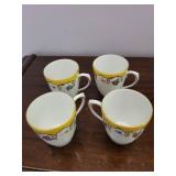 Porcelain Floral Mugs (Set of 4)
