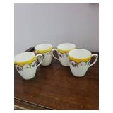 Porcelain Floral Mugs (Set of 4)