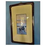 Framed Bull Artwork 23 X 14