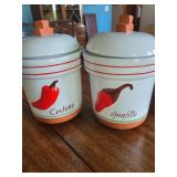 Ceramic Pepper Canisters Set of 3