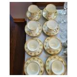Noritake Imperial Suite 9984 Bone China Cup & Saucer Set (Lot of 8)
