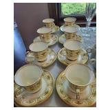 Noritake Imperial Suite 9984 Bone China Cup & Saucer Set (Lot of 8)