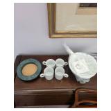 Reed & Barton Paul Revere Bowl Set & 4 Cups With Saucers
