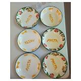 Ceramic Pasta Bowls, Serving Bowl & Woven Placemats Mixed Lot