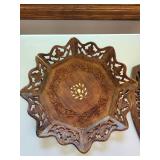 Hand-Carved Wooden Decorative Trays (Lot of 2)